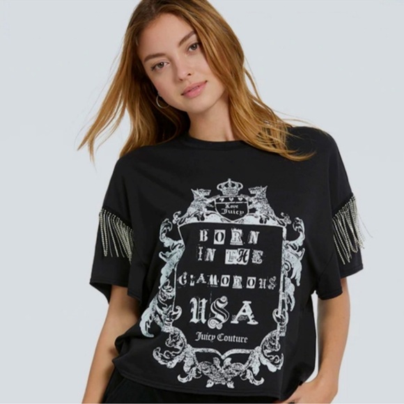 JUICY COUTURE Born in the glamorous USA tee - Picture 1 of 6